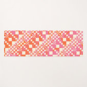 チェック済み、チェック – ピンク、オレンジ、クリーム ヨガマット (正面(横))