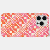 チェック済み、チェック – ピンク、オレンジ、クリーム Case-Mate iPhoneケース (裏面 (横))
