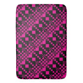 チェック済み、チェック – マゼンタとブラック バスマット (正面縦)