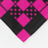 チェック済み、チェック – マゼンタとブラック フリースブランケット (角)