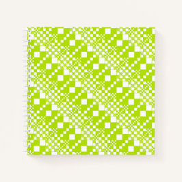 チェック済み、チェック – ライムグリーンとホワイト ノートブック