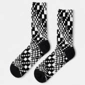 チェック済み、チェック – 白黒 ソックス (左)