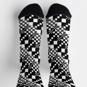 チェック済み、チェック – 白黒 ソックス (上部)