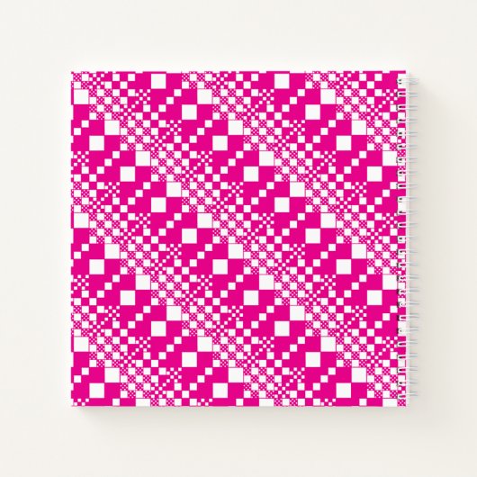 チェック済み、マゼンタとホワイトをチェックイン ノートブック (裏面)