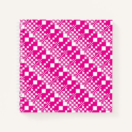 チェック済み、マゼンタとホワイトをチェックイン ノートブック (正面)