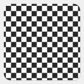 チェック白黒市松模様にパターンのチェック スクエアシール (正面)