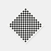 チェック白黒市松模様にパターンのチェック スタンダードカクテルナプキン (角)