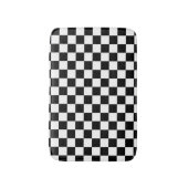 チェック白黒市松模様にパターンのチェック バスマット (正面縦)