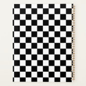 チェック白黒市松模様にパターンのチェック プランナー手帳 (裏面)