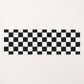 チェック白黒市松模様にパターンのチェック ヨガマット (正面(横))