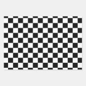 チェック白黒市松模様にパターンのチェック ラッピングペーパーシート (正面)