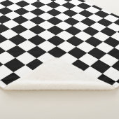 チェック白黒市松模様にパターンチェッカー シェルパブランケット (3/4)