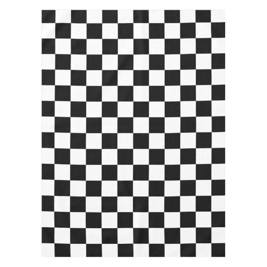 チェック白黒市松模様にパターンチェッカー テーブルクロス (正面)