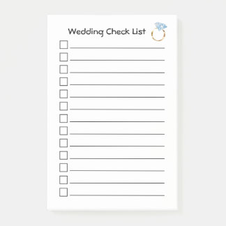 チェック結婚リストのダイヤモンドリングや輪 ポストイット
