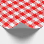 チェック赤と白プレイド |大きいパターン| ラッピングペーパー (角)