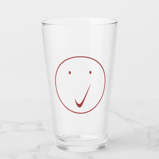 チェック顔 – ティック、トランザクション/赤。 タンブラーグラス (正面)