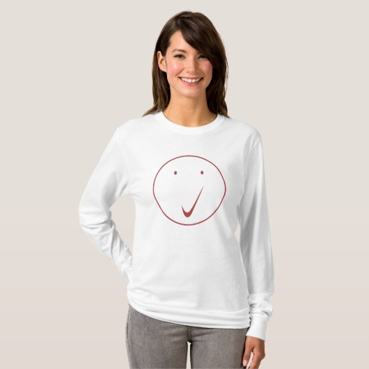 チェック顔 – ティック/赤。 Tシャツ (正面フル)