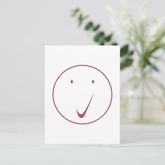 チェック顔 – ティック/黒。 ポストカード (スタンド正面)