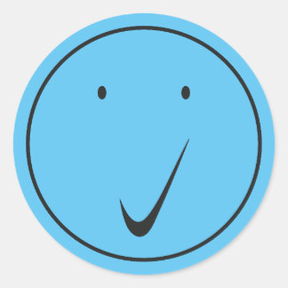 チェック顔 – ティック/黒。 ラウンドシール