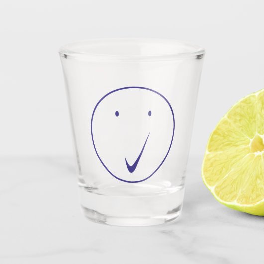 チェック顔- Tick、Transp/Blue ショットグラス (正面)