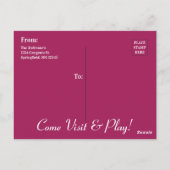 「チェック・ミオウ」新登場パープル ポストカード (裏面)