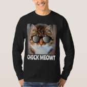 チェックMeowt、おもしろいメンズキャットTシャツ Tシャツ (正面)