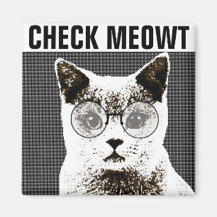 チェックMeowt、おもしろいCat冷蔵庫用マグネット マグネット