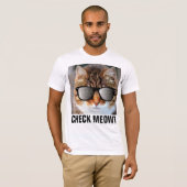 チェックMeowt、おもしろいCat Tシャツ (正面フル)