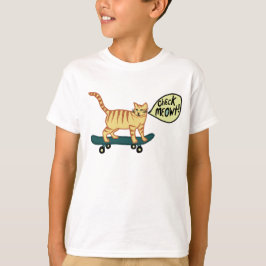チェックMeowt Punny Skateboarding Tabby Cat Tシャツ