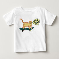 チェックMeowt Punny Skateboarding Tabby Cat Tシャツ