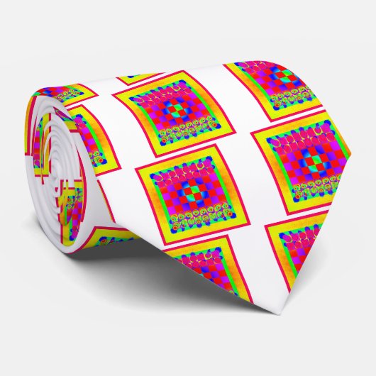 チェッサイケデリックスボードとチェスの駒 ネクタイ (ロール)