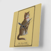 チェッシーのお爺さんの猫、ピーク スクエア壁時計 (傾斜)