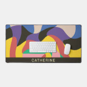 チェッファンキースサイケデリックカラフル抽象芸術アート デスクマット (キーボード&マウス)