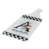 チェッファンシーカーボードフローラモノグラム文字A カッティングボード (角)