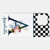 チェッファンシーカーボードフローラモノグラム文字A Case-Mate iPhoneケース (裏面 (横))