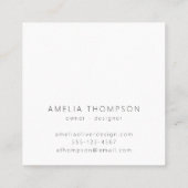 チェッモダンカーボードピンクオレンジシンプルカスタム スクエア名刺 (裏面)