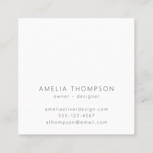 チェッモダンカーボードピンクオレンジシンプルカスタム スクエア名刺 (裏面)