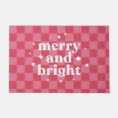 チェッモダンカーメリーボードと明るいクリスマス ドアマット (正面)