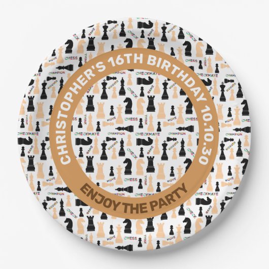 チェッ前向きスメンと言葉のパタカラフルーン ペーパープレート (正面)