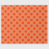 チェッ市松模様にクボード確認チェックオレンジ ラッピングペーパー (フラット)