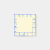 チェッ縁どカーボードフローラ付箋7.6 x 7.6 ポストイット (正面)