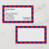 チェッ縁どク – 赤と青 名刺 (正面/裏面)