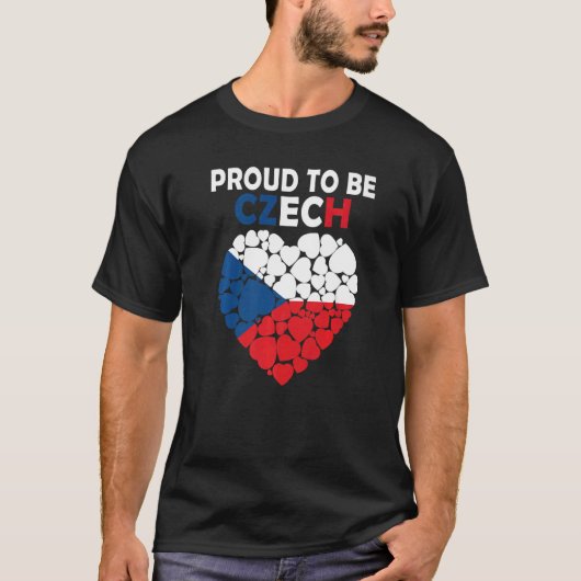 チェッ誇りを持ったクに行くチェコ共和国国旗 Tシャツ (正面)