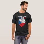 チェッ誇りを持ったクに行くチェコ共和国国旗 Tシャツ (正面フル)