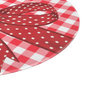 チェッ赤と白ク カッティングボード (角)