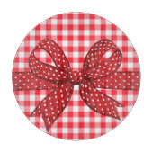 チェッ赤と白ク カッティングボード (正面)