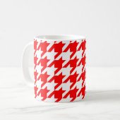 チェッ赤と白ク コーヒーマグカップ (正面左)