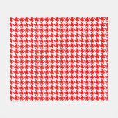 チェッ赤と白ク フリースブランケット (正面(横))