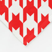 チェッ赤と白ク フリースブランケット (角)