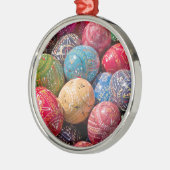 チェッ飾ク・イースター・エッグ・セラミックオーナメント メタルオーナメント (左)